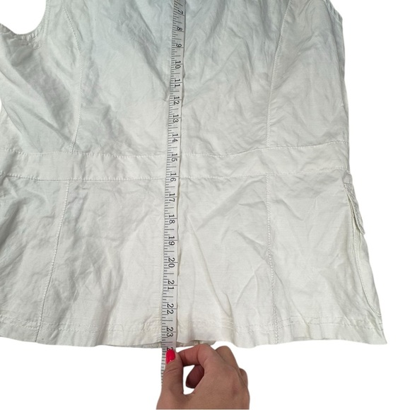 TRIBAL White Sleeveless Utility Vest 10 Lightweight Zip-Up Layering Jacket F141 - Picture 8 of 8